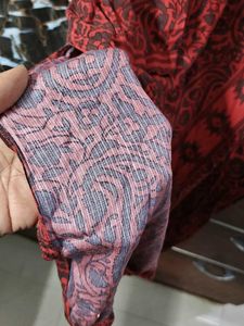Red grey warm kurti