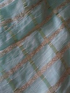 Light Blue Ethnic Skirt with Gold Pattern