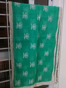 Size XS Green Embroidered Kurta with Dupatta