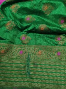 Vibrant Green Banarasi Silk Saree
