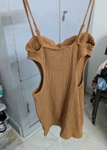 Brown Bodycon cut out Dress