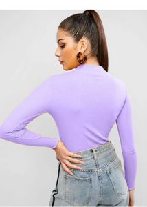 Lilac turtle neck top for women