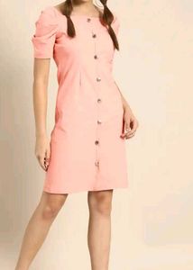 Pink Button-Down Dress