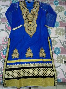 Royal Blue Embroidered Kurta Set
