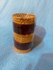 Elegant Gold &amp; Brown Bangles Set