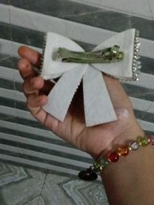 Sparkling Rhinestone Bow Hair Clip New Unused 0