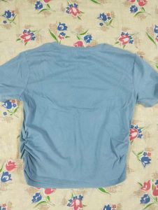 Light Blue Ruched T-Shirt