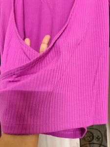 Pink V-Neck Wrap Top
