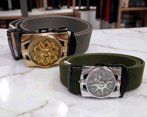 Stylish Canvas Belts with Decorative Buckles