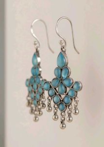 Bohemian Blue Stone Chandelier Earrings