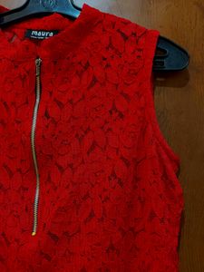 Beautiful Red Partywear Top, Pretty Red Color Sleevless Top New