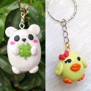 Cute Clay Charm Keychain