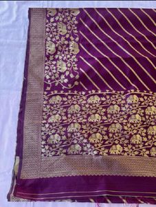 Elegant Purple Striped Saree
