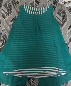 Stylish Teal Striped Tunic Top