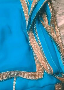 Vibrant Blue Saree with Sequins