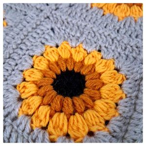 Handmade Crochet Sunflower Sling Book Cover