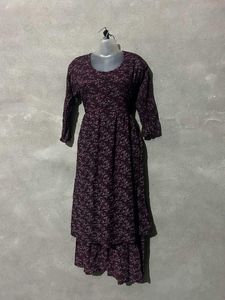 Maroon Printed Kurta Set