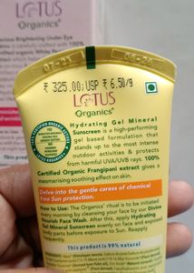 Combo Of Lotus Organic Sunscreen Gel &amp; Eye Cream