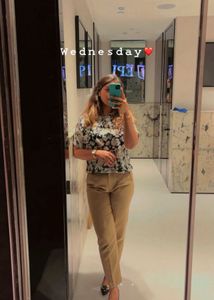 COMBO - Floral Print Top With Black Trousers
