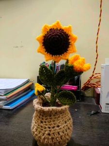 Crochet Sunflower Plant