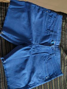 Blue Denim Cut-off Shorts
