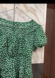 green floral dress