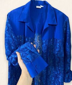 Cobalt Blue Lace Kimono Jacket