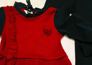 Very Cute&amp; Beautiful Net Frock With Leggings