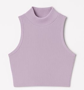 Brand New H&M High Neck Ribbed Sleeveless Crop Top