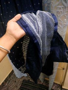Embellished Navy Blue Anarkali Gown