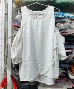 Off-white cold shoulder top