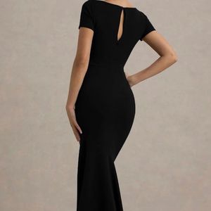 Black Flared Hem Dress bodycon with combo of