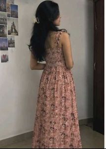 Boho Floral Smocked Maxi Dress