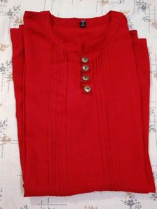 Red Kurta Set with Dhoti Pants