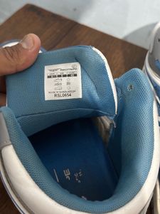 Retro High-Top Sneakers - Blue &amp; White