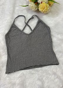 Striped Criss-Cross Tank Top