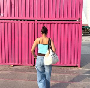 Baby Blue &amp; Brown Trim Cami Top medium in size