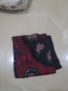 Elegant Black & Maroon Saree