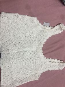 White Crochet Crop Top