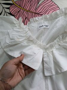 Korean XL Cotton Frill Top