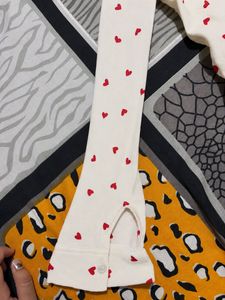 Cute White Shirt with Red Hearts