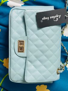 Lychee Blue Quilted Sling Bag