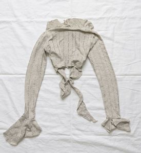 Tie-Front Cardigan with Ruffle Sleeves
