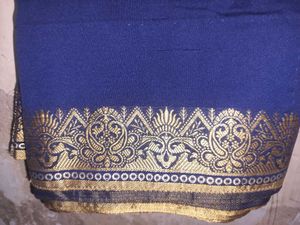 Elegant Blue Saree with Gold Border
