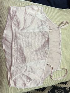 Light Pink Satin Strappy crop Top