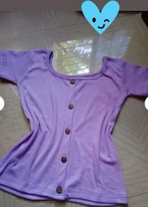 Chic Lavender Button-Up Crop Top