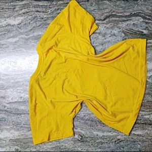 Yellow Graphic Crop Top