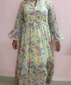 Light Yellow Floral Maxi Dress