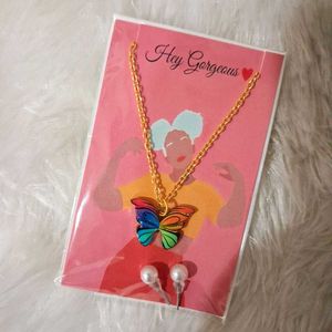 All Butterfly Charm Necklace Set pack of 5