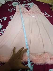 Peach Lace Trim Nightgown